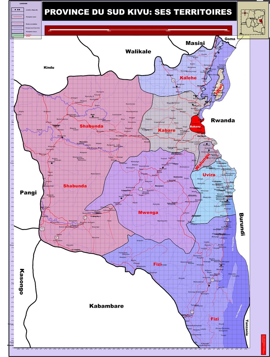 Carte Province du Sud-Kivu